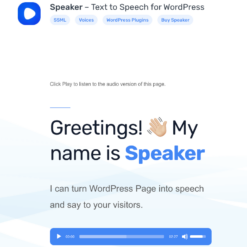 Speaker – Page to Speech Plugin for WordPress