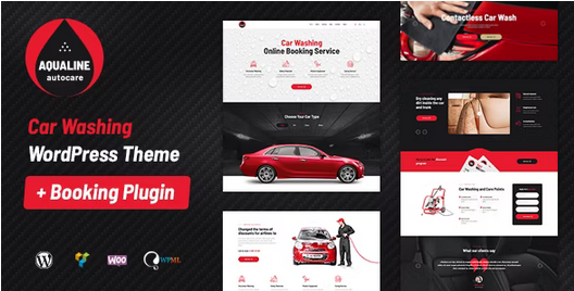 Aqualine Nulled Car Washing Service with Booking System WordPress Theme Free Download