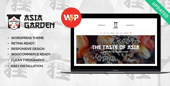 Asia Garden Asian Food Restaurant WordPress Theme Nulled