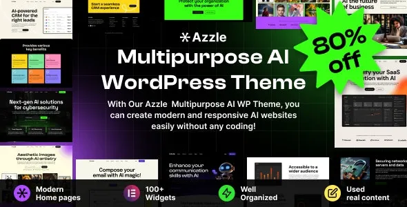 Azzle AI Technology Startup WordPress Theme