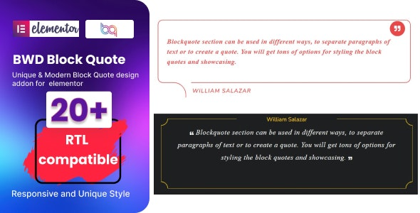 BWD Block Quote for elementor Nulled