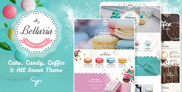 Bellaria a Delicious Cakes and Bakery WordPress Theme Nulled