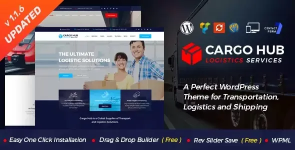 Cargo HUB Nulled Transportation and Logistics WordPress Theme Free Download