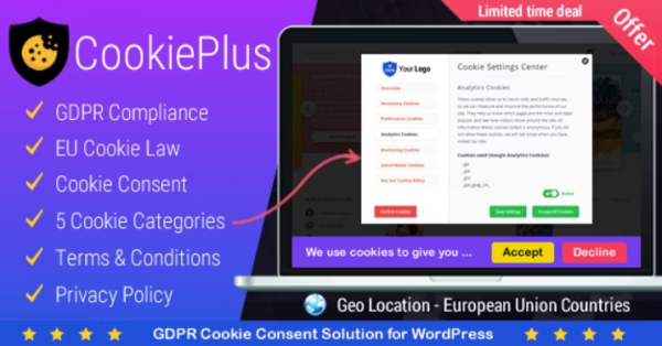 Cookie Plus GDPR Nulled Cookies Consent Solution for WordPress. Master Popups Addon Free Download