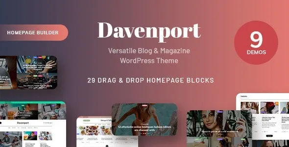 Davenport – Blog and Magazine WordPress theme Nulled