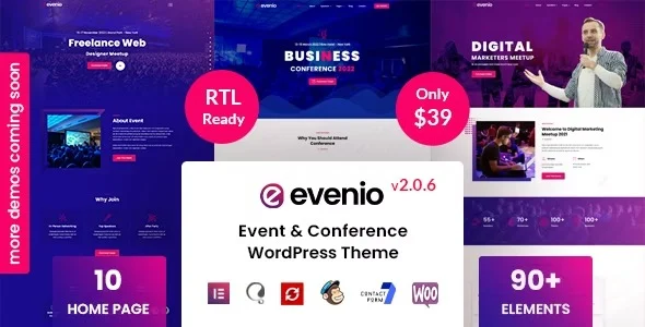 Evenio Event Conference WordPress Theme Free Download