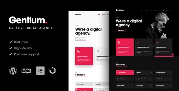 Gentium A Creative Digital Agency WordPress Theme Nulled