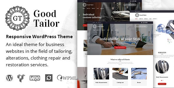 Good Tailor Fashion Tailoring Services WordPress Theme Nulled