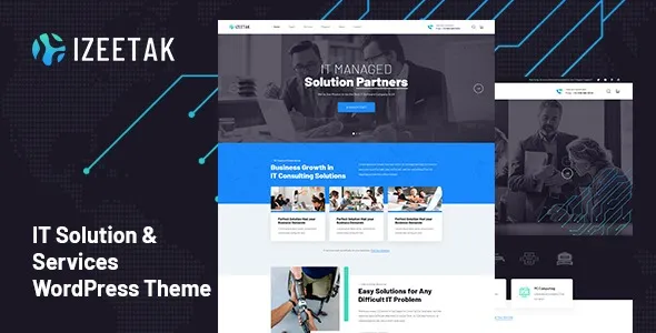 Izeetak – IT Solutions Services WordPress Theme Nulled