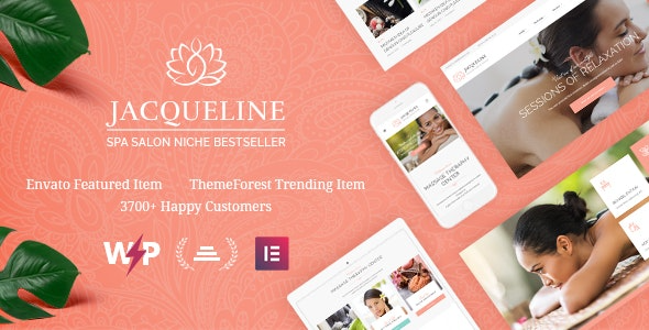 Jacqueline Spa Massage Salon Beauty WordPress Theme Elementor Nulled