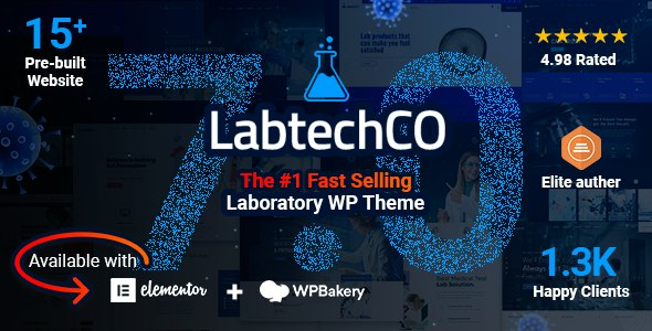 LabtechCO Laboratory Science Research WordPress Theme Nulled