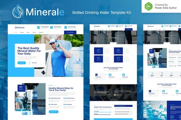 Minerale – Bottled Drinking Water Elementor Template Kit Nulled