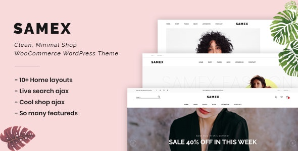 Samex Clean Minimal Shop WooCommerce WordPress Theme Nulled