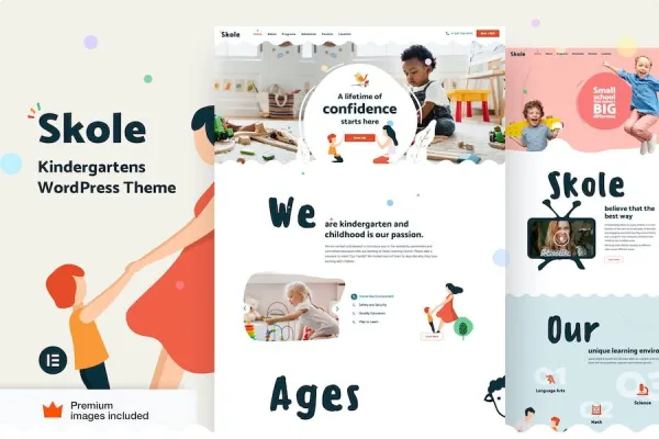 Skole – Children Kindergarten Elementor Pro Theme Nulled