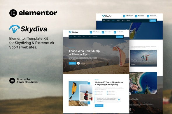 Skydiva – Skydiving Extreme Air Sports Elementor Template Kit Nulled