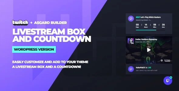 Twitch LiveStream Box and Countdown WordPress Plugin Nulled