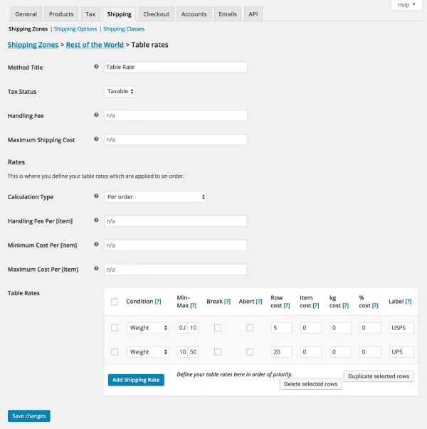 WooCommerce Table Rate Shipping Nulled