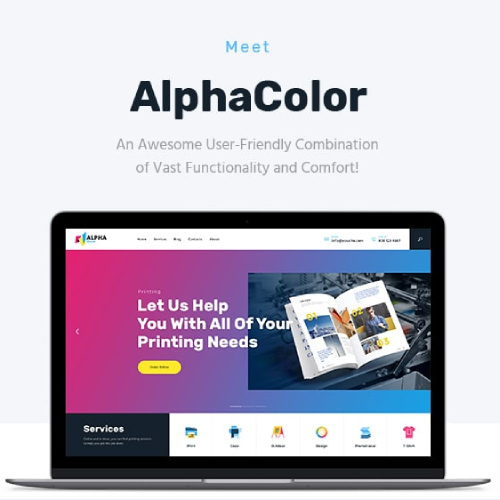 AlphaColor Type Design Agency & 3D Printing Services WordPress Theme + Elementor