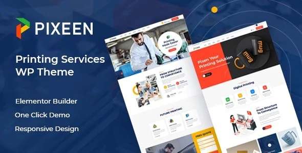 Pixeen – Printing Services Company WordPress Theme Nulled