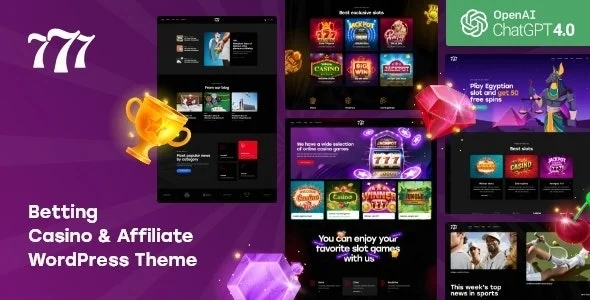Affiliate WordPress Theme [777] For Betting and Casino