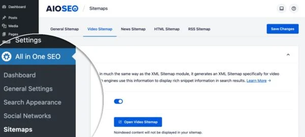 AIOSEO Video Sitemap