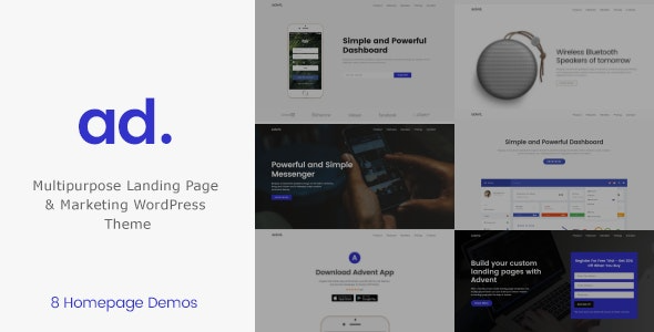 Advent Landing Page Marketing WordPress Theme Nulled