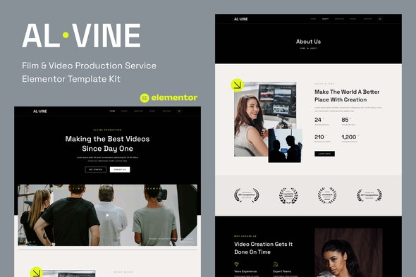 Alvine Film and Video Production Service Elementor Template Kit