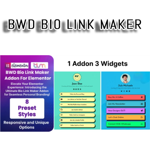 BWD Bio Link Maker Addon For Elementor