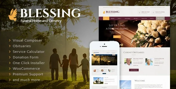 Blessing Funeral Home Services Cremation Parlor WordPress Theme Nulled