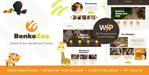 Bonko Safari Zoo WordPress Theme Nulled