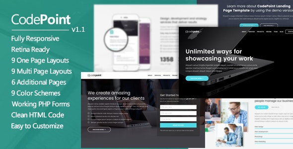 CodePoint Landing Page WordPress Theme