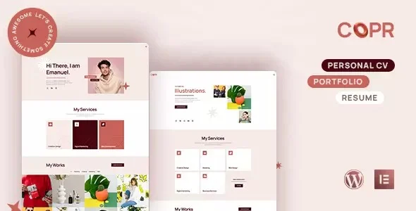 Copr One Page Personal Portfolio, CV, and Resume WordPress Theme