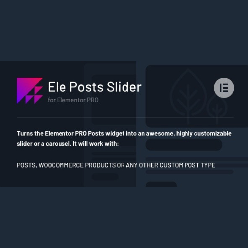 Ele Posts Slider – any post type slider for Elementor PRO