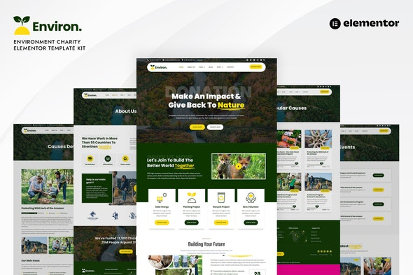 Environ Environment Charity Elementor Template Kit