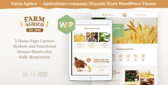 Farm Agrico Agricultural Business Organic Food WordPress Theme Nulled