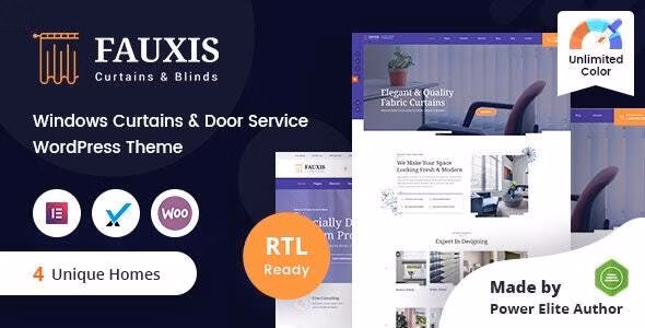 Fauxis Windows Curtains WordPress Theme + RTL