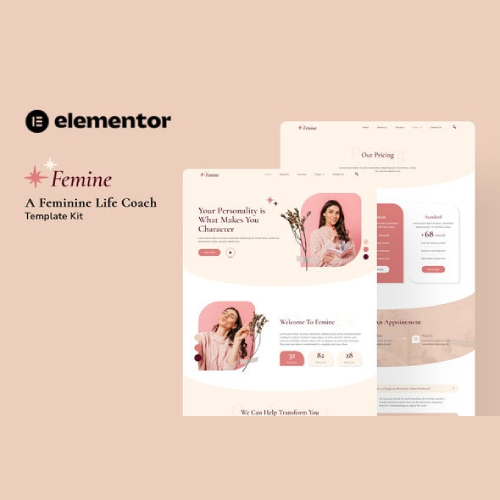 Femine Feminine Life Coach Elementor Template Kit