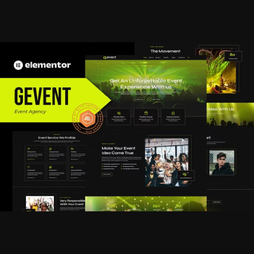 Gevent Event Agency Elementor Template Kit