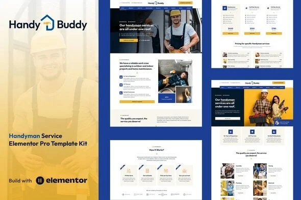 Handy Buddy Handyman Services Elementor Pro Template Kit Nulled