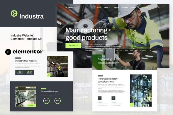 Industra Industry and Manufacturing Elementor Template Kit