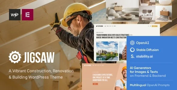 Jigsaw Building Construction WordPress Theme Nulled