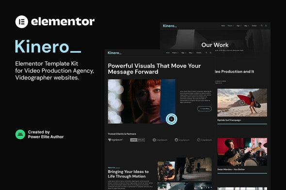 Kinerio Video Production Agency Elementor Template Kit Nulled