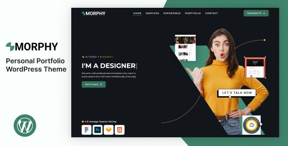 Morphy Personal Portfolio WordPress Theme