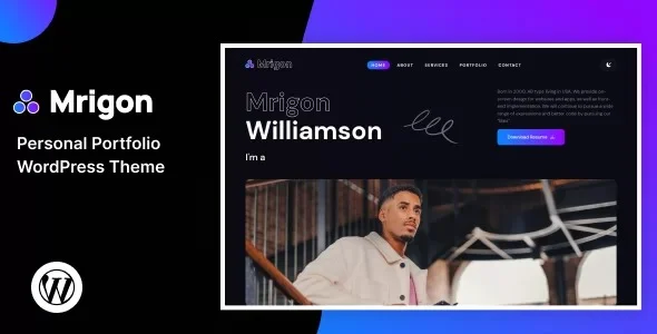 Mrigon Personal Portfolio WordPress Theme