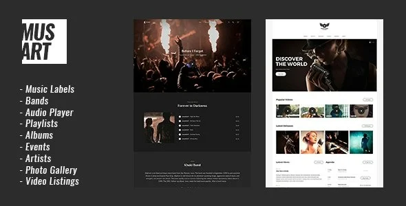 Musart Music Label and Artists WordPress Theme Nulled