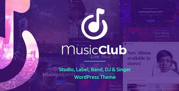 Music Club - Band & DJ WordPress Theme for GPL Dokan