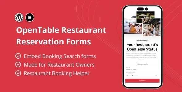OpenTable Restaurant Reservation Forms for Elementor