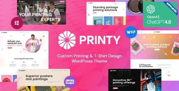 Printy — Custom Printing T Shirt Design WordPress Theme Nulled