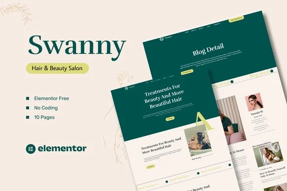 Swanny – Hair and Beauty Salon Elementor Template Kit Nulled