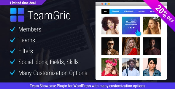 Team Grid Team Member Showcase WordPress Plugin & Team Editor